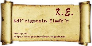 Königstein Elmár névjegykártya